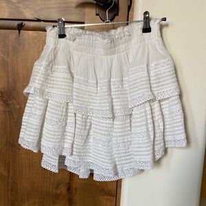 American Eagle White Tiered Mini Skirt